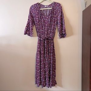 Gap Floral Flowy Midi/Maxi Dress with Matching Removable Belt